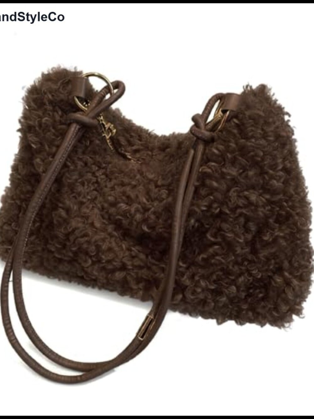 Faux Teddy Plush Tote Bag Shoulder Purse Furry Fall Winter Handbag